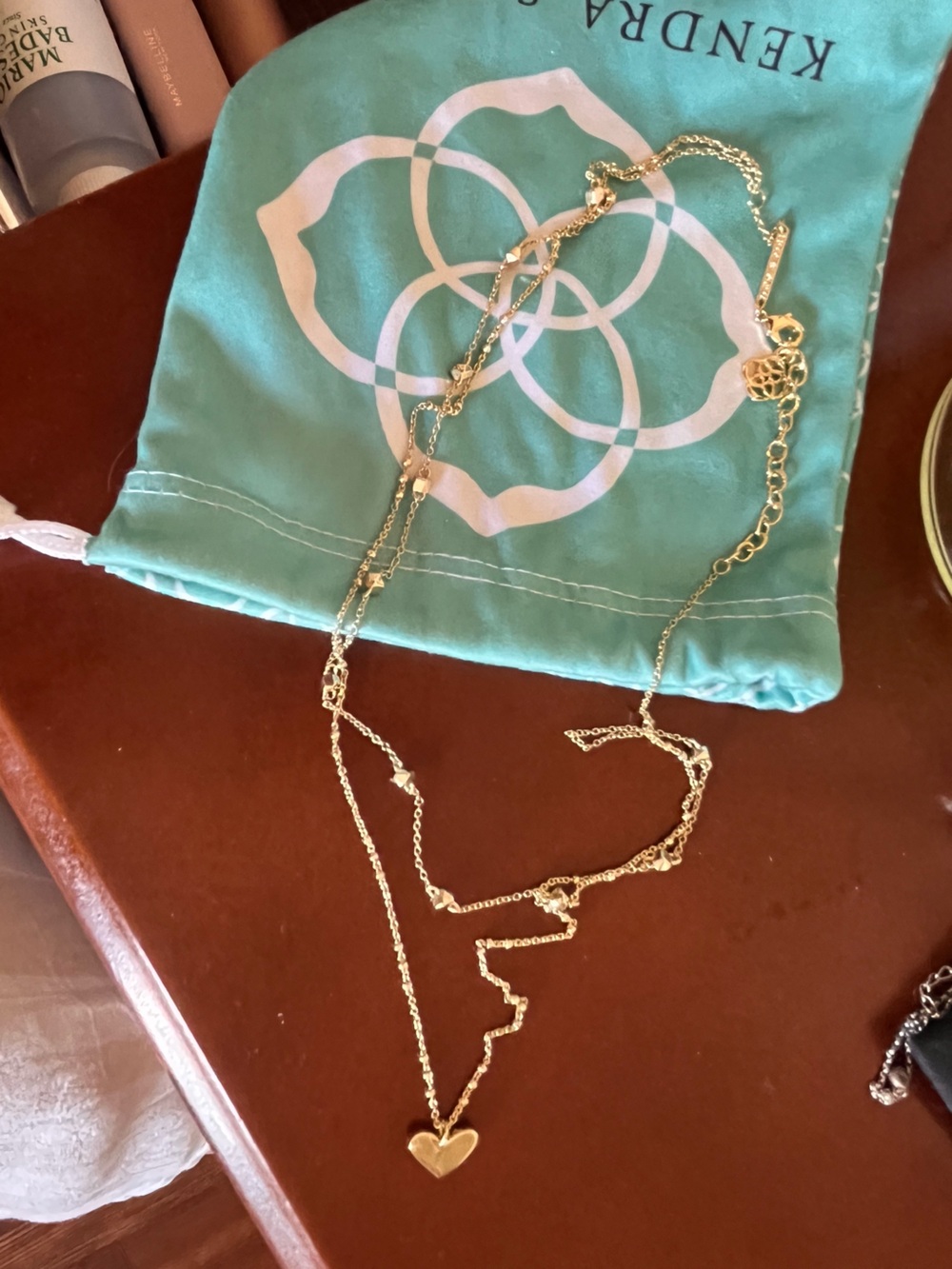 Kendra Scott Gold Double-Layer Heart Necklace